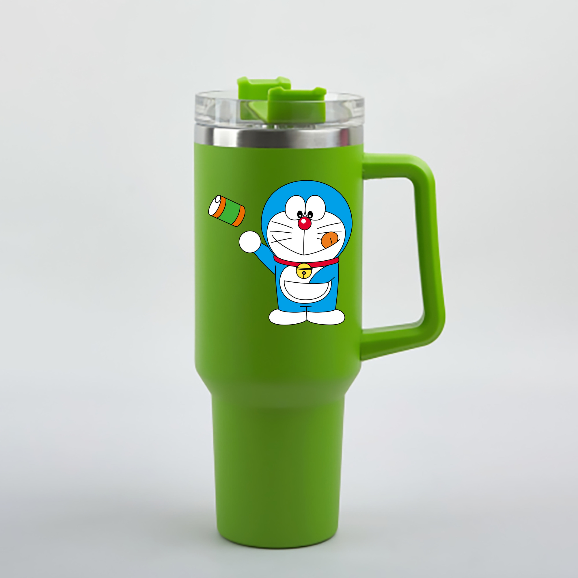 （画像用） ドラえもん Doraemon 1200mL車用タンブラー - クリスタルステッカー（プラスチックストロー付き）